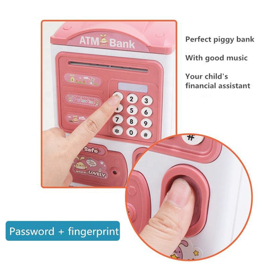 ATM MACHINE with Finger Print , saving money box