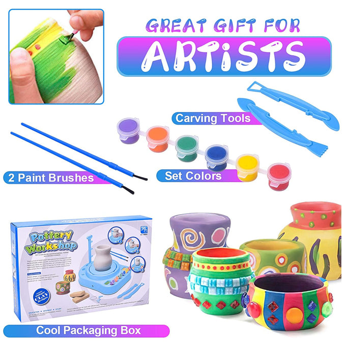 Braintastic Pottery Wheel Kit for Kids – Clay & Paint Set with Tools | Ages 8–12 MZ Trend Hub