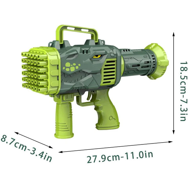 Dinosaur Bubble Gun – 32-Hole Automatic Bazooka Bubble Blower for Kids MZ Trend Hub