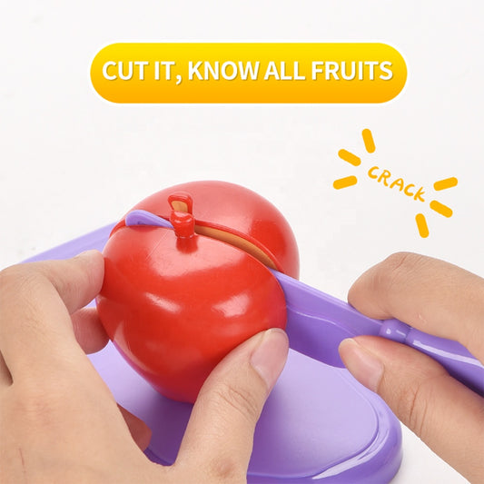 Plastic Simulation Kitchen Play Set Fruit Cutting Toy for Kids