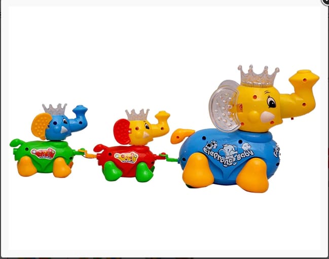 Musical Walking Elephant Family Toy with Lights – Cute Cartoon Elephant Mom & Baby Set for Kids MZ Trend Hub