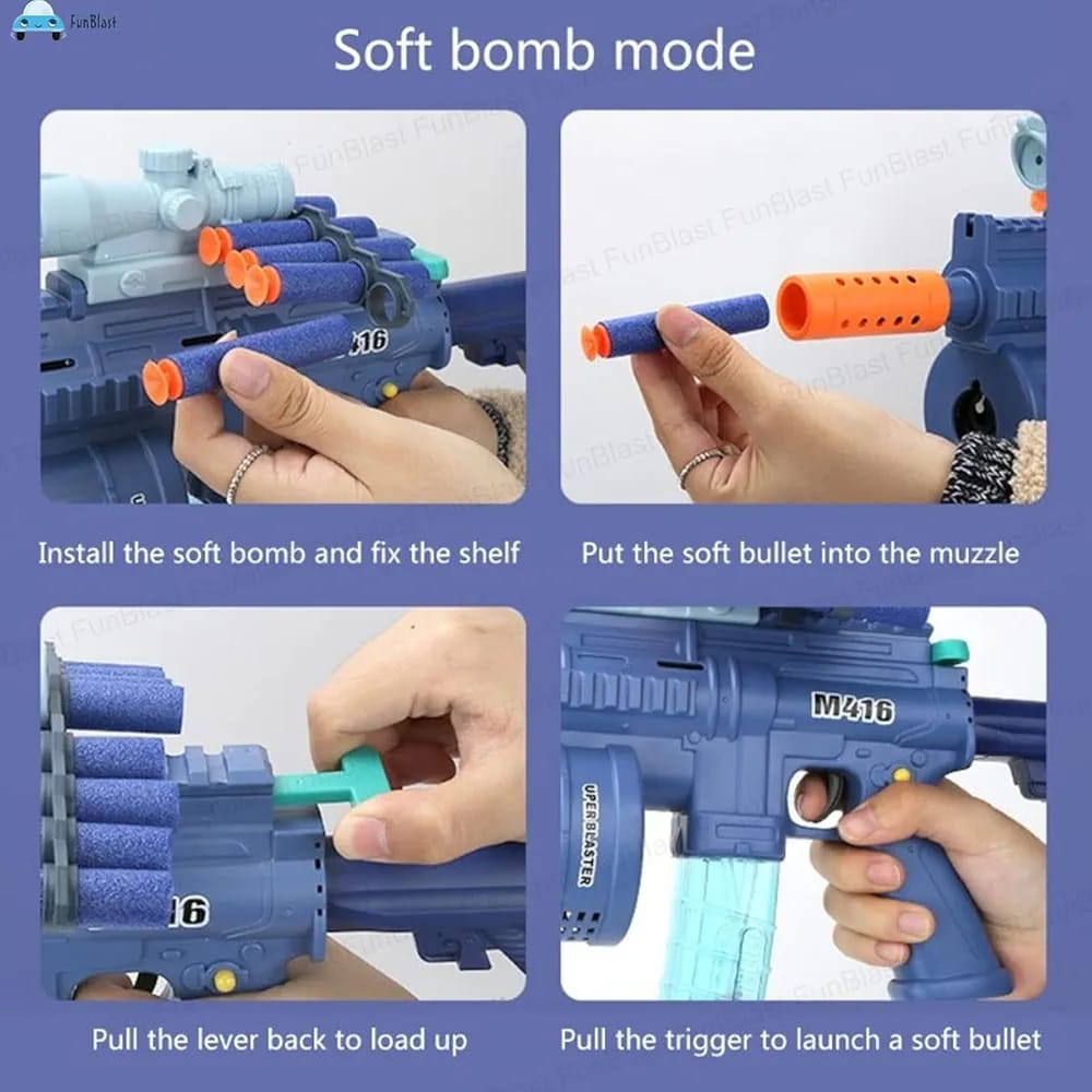 3-in-1 M416 Multifunction Gun – Foam Dart, Bubble & Water Blaster (Battery Operated) MZ Trend Hub