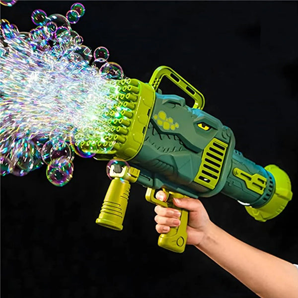 Dinosaur Bubble Gun – 32-Hole Automatic Bazooka Bubble Blower for Kids MZ Trend Hub