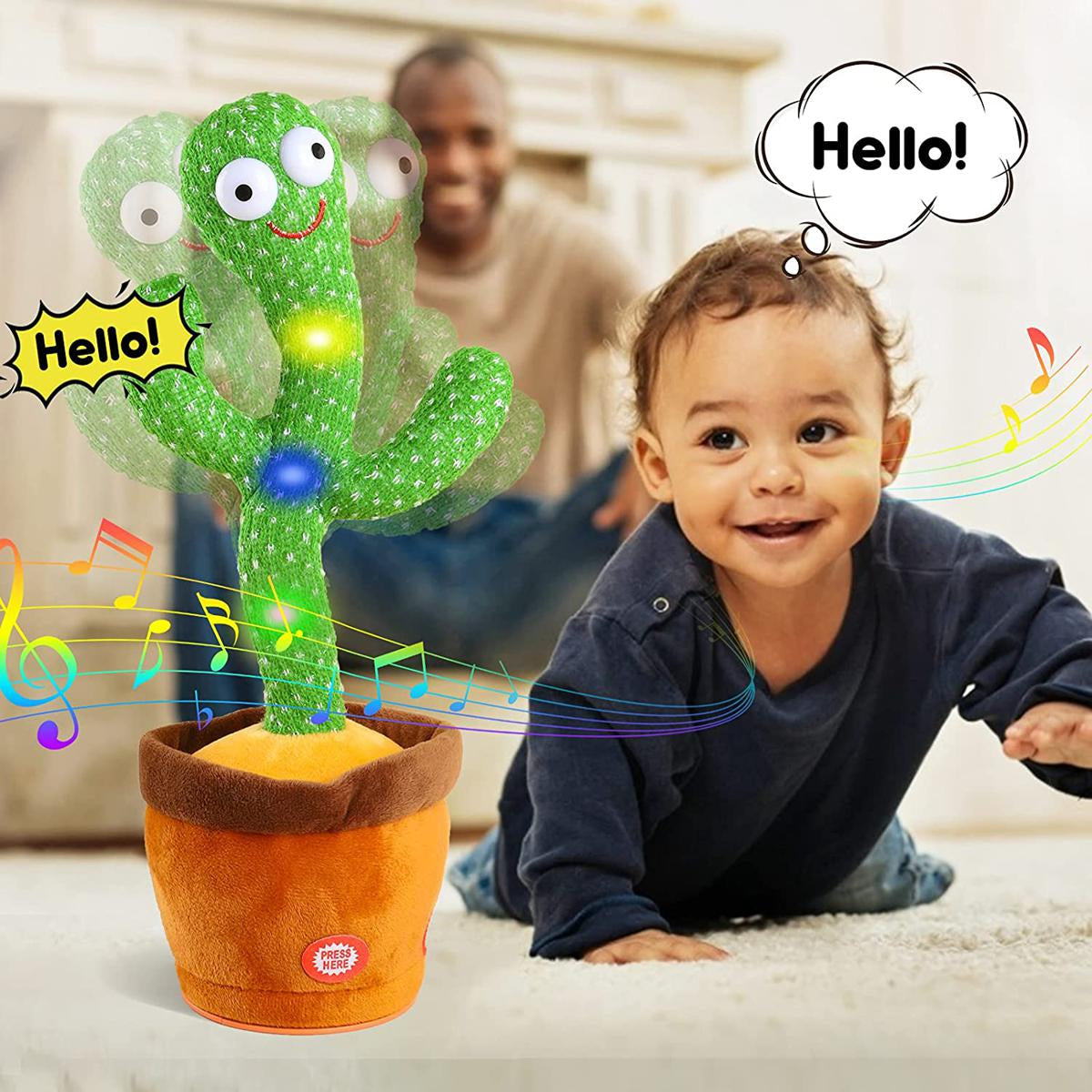 Dancing Cactus Toy: Rechargeable Talking Singing Cactus Toy for Kids MZ Trend Hub