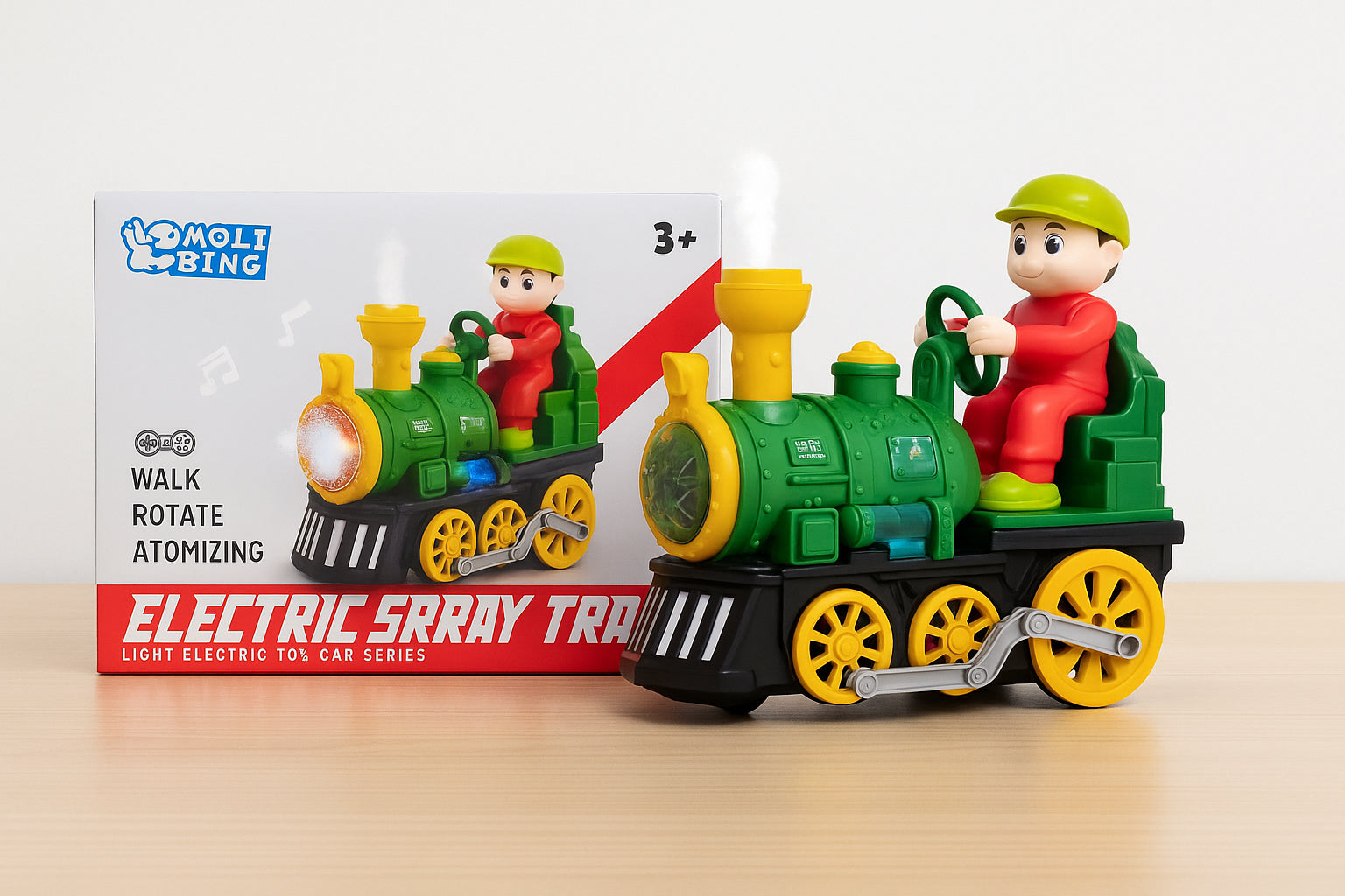 Kids Electric Spray Train – Light, Sound & Steam Locomotive MZ Trend Hub