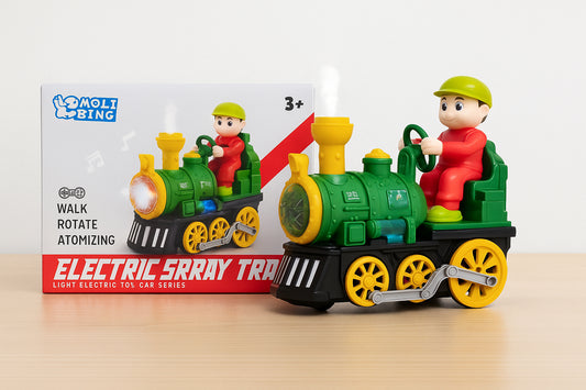Kids Electric Spray Train – Light, Sound & Steam Locomotive MZ Trend Hub
