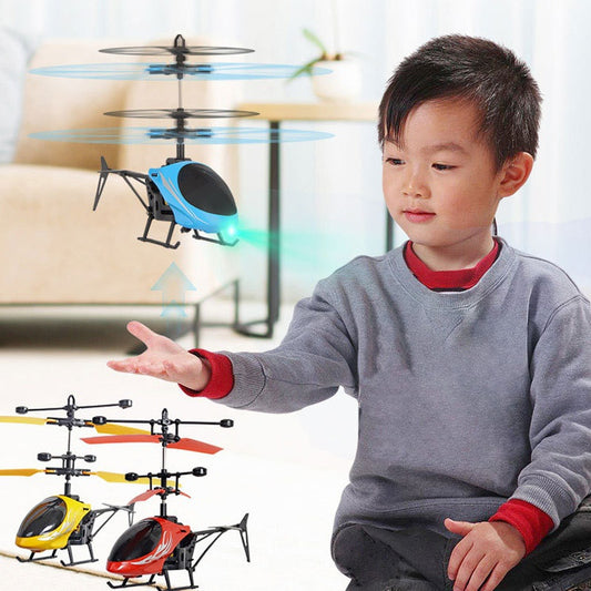 RC Helicopter Drone – Hand-Controlled with LED Lights | Rechargeable Toy for Kids & Adults (2025 Model) MZ Trend Hub