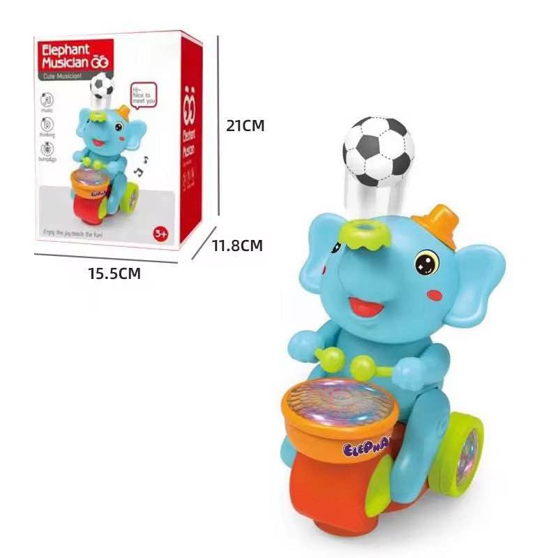 Elephant Musician Toy with Music, Flashing Lights & Drum Play MZ Trend Hub