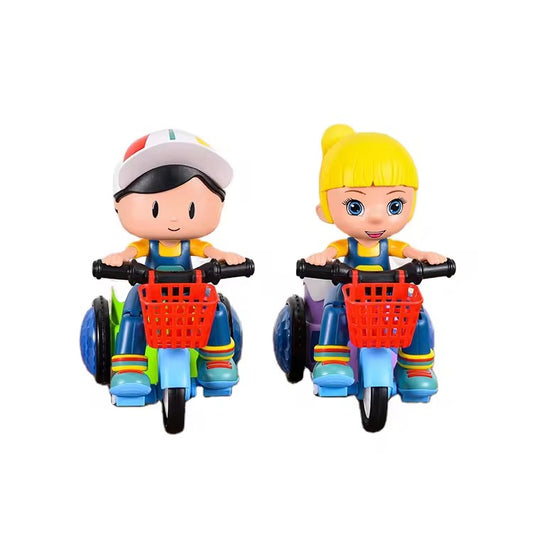 Kids' Stunt Bicycle with LED Lights, Music & 360° Rotation – Electric Robot Bike MZ Trend Hub