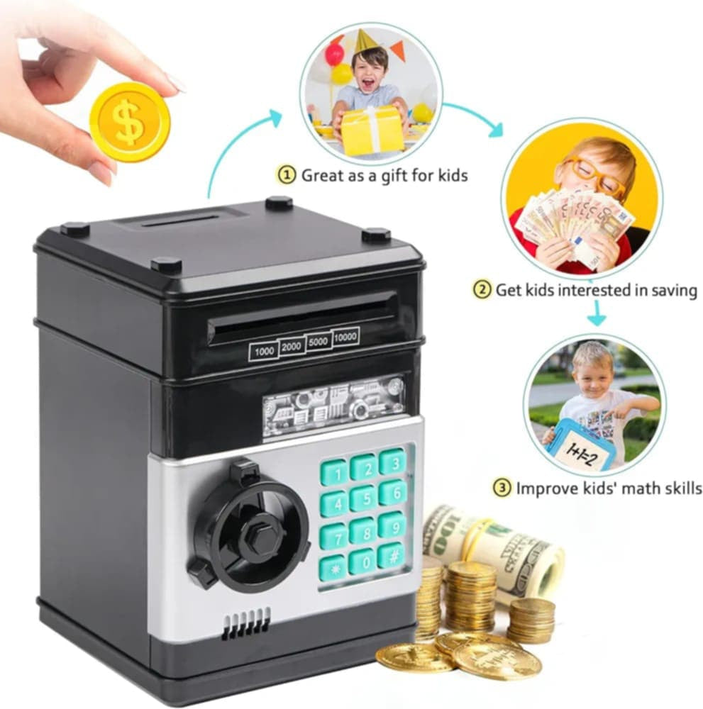 Electronic Money Saving Safe Box with Password Lock & Auto Cash Deposit for Kids MZ Trend Hub