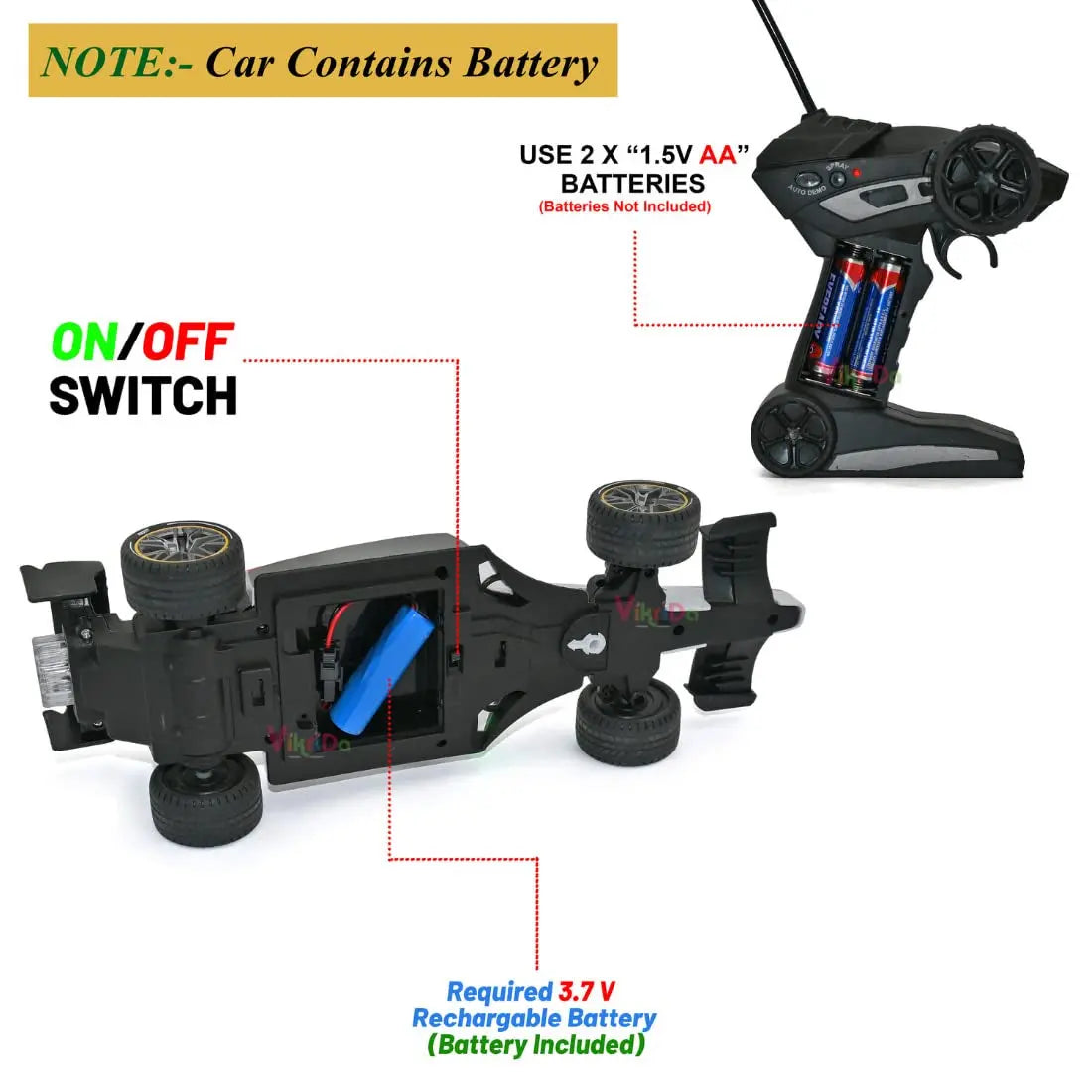 F1 Formula High Speed RC Car with Remote Control – Smoke Spray & Lights (Rechargeable) MZ Trend Hub