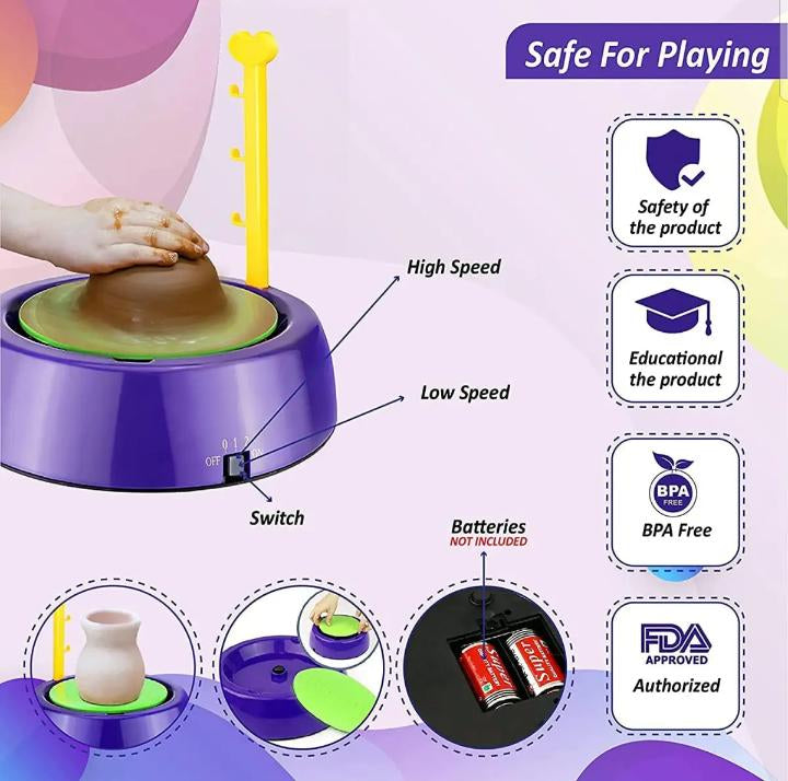 Braintastic Pottery Wheel Kit for Kids – Clay & Paint Set with Tools | Ages 8–12 MZ Trend Hub