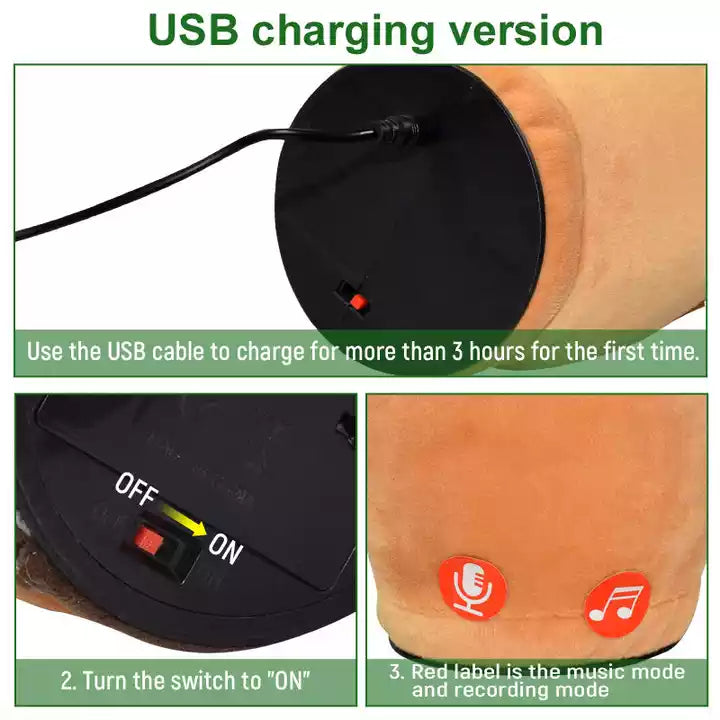 Dancing Cactus Toy: Rechargeable Talking Singing Cactus Toy for Kids MZ Trend Hub