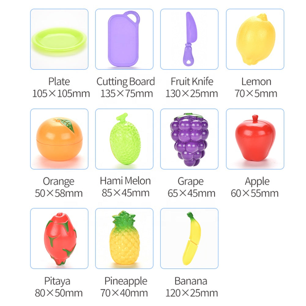 Plastic Simulation Kitchen Play Set Fruit Cutting Toy for Kids
