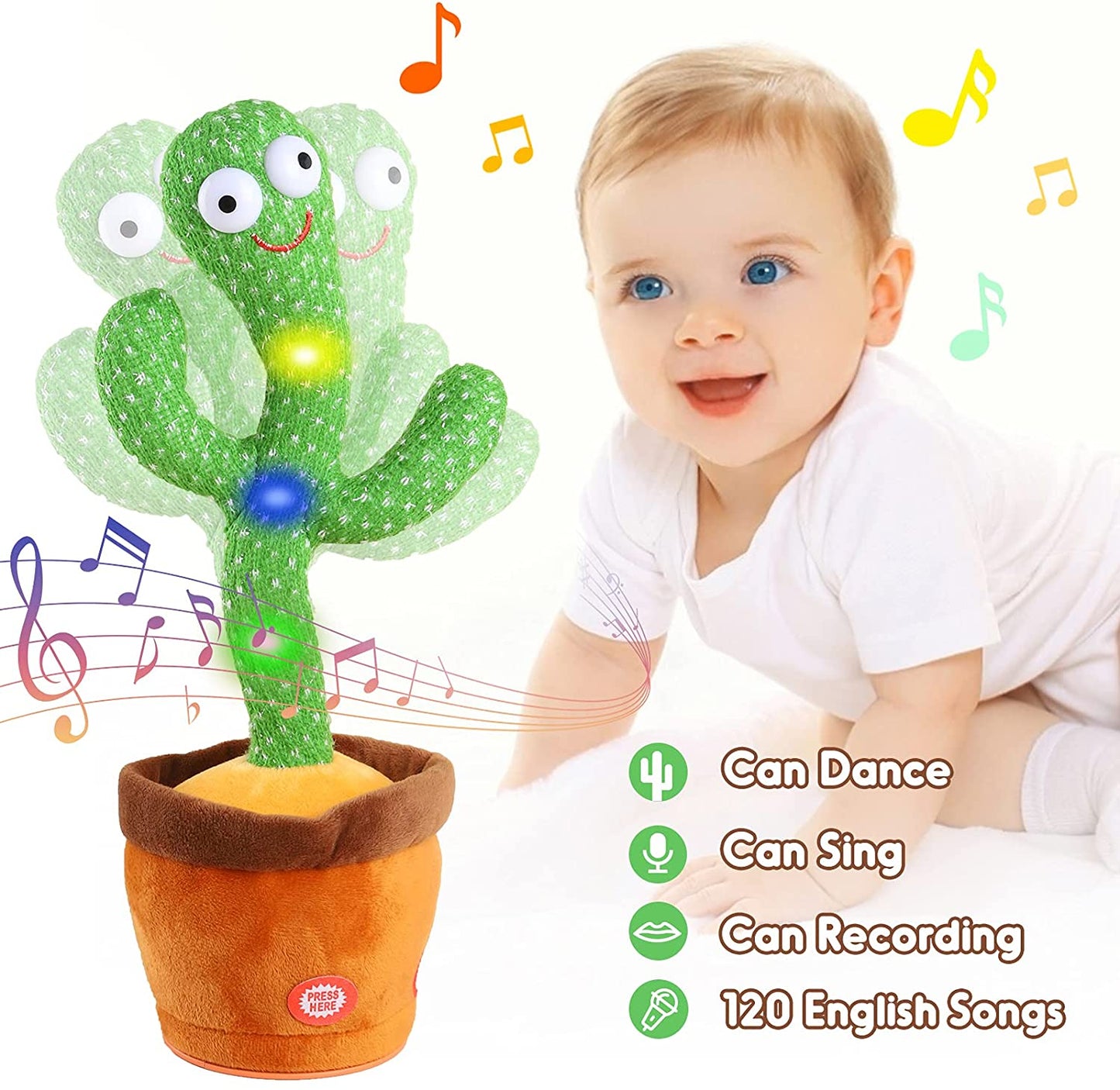 Dancing Cactus Toy: Rechargeable Talking Singing Cactus Toy for Kids MZ Trend Hub