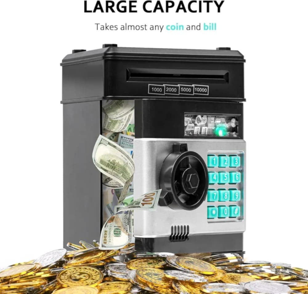 Electronic Money Saving Safe Box with Password Lock & Auto Cash Deposit for Kids MZ Trend Hub