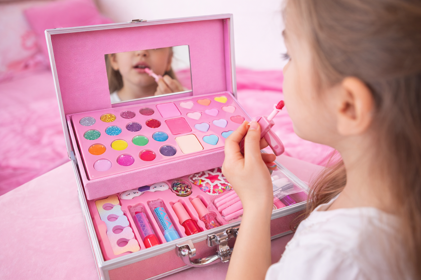 Kids Makeup Kit for Girls | Pretend Play Beauty Box (46 Pcs)