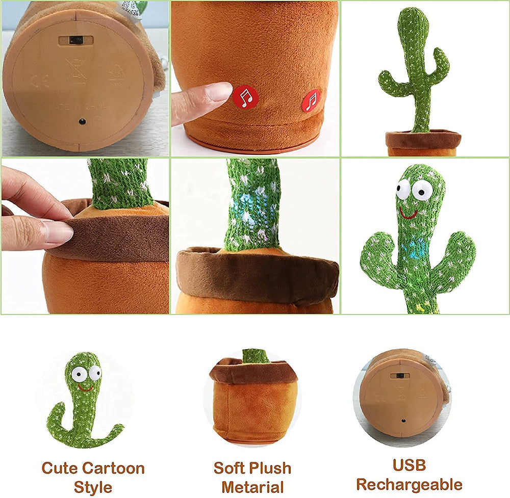 Dancing Cactus Toy: Rechargeable Talking Singing Cactus Toy for Kids MZ Trend Hub