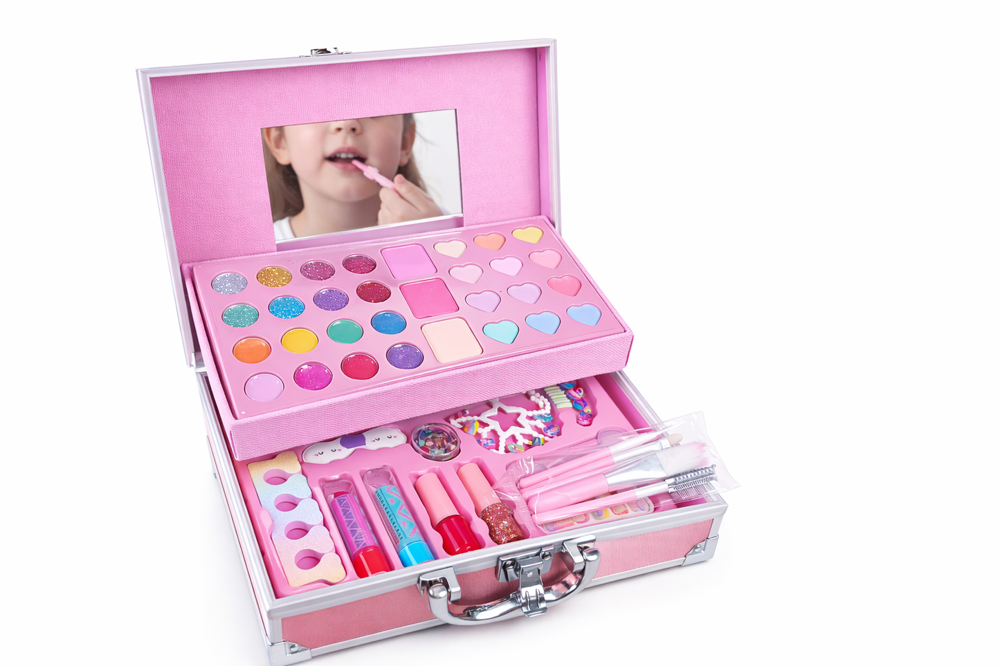 Kids Makeup Kit for Girls | Pretend Play Beauty Box (46 Pcs)