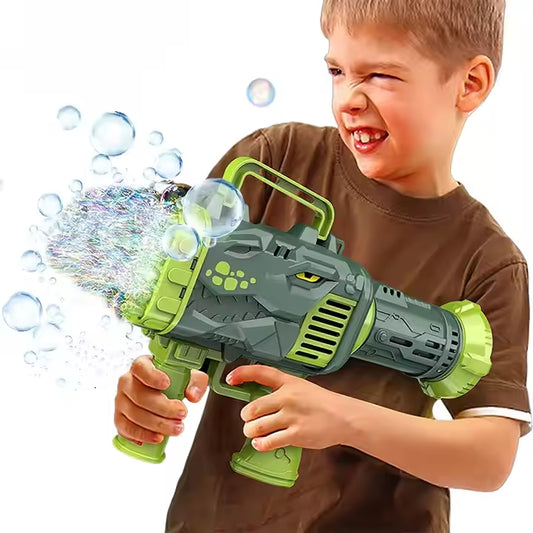 Dinosaur Bubble Gun – 32-Hole Automatic Bazooka Bubble Blower for Kids MZ Trend Hub