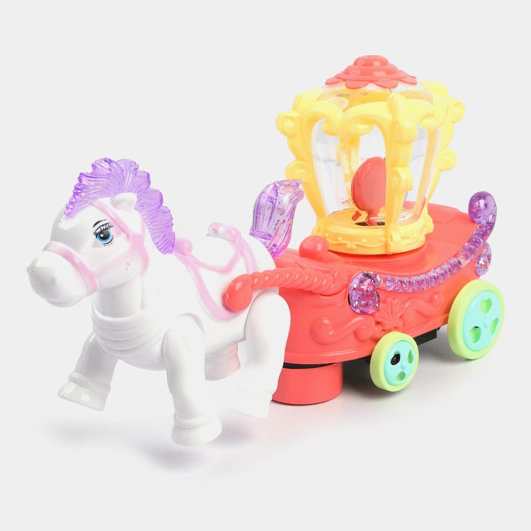 Musical Horse Carriage Toy with Lights – Cartoon Princess Style Moving Toy for Kids MZ Trend Hub