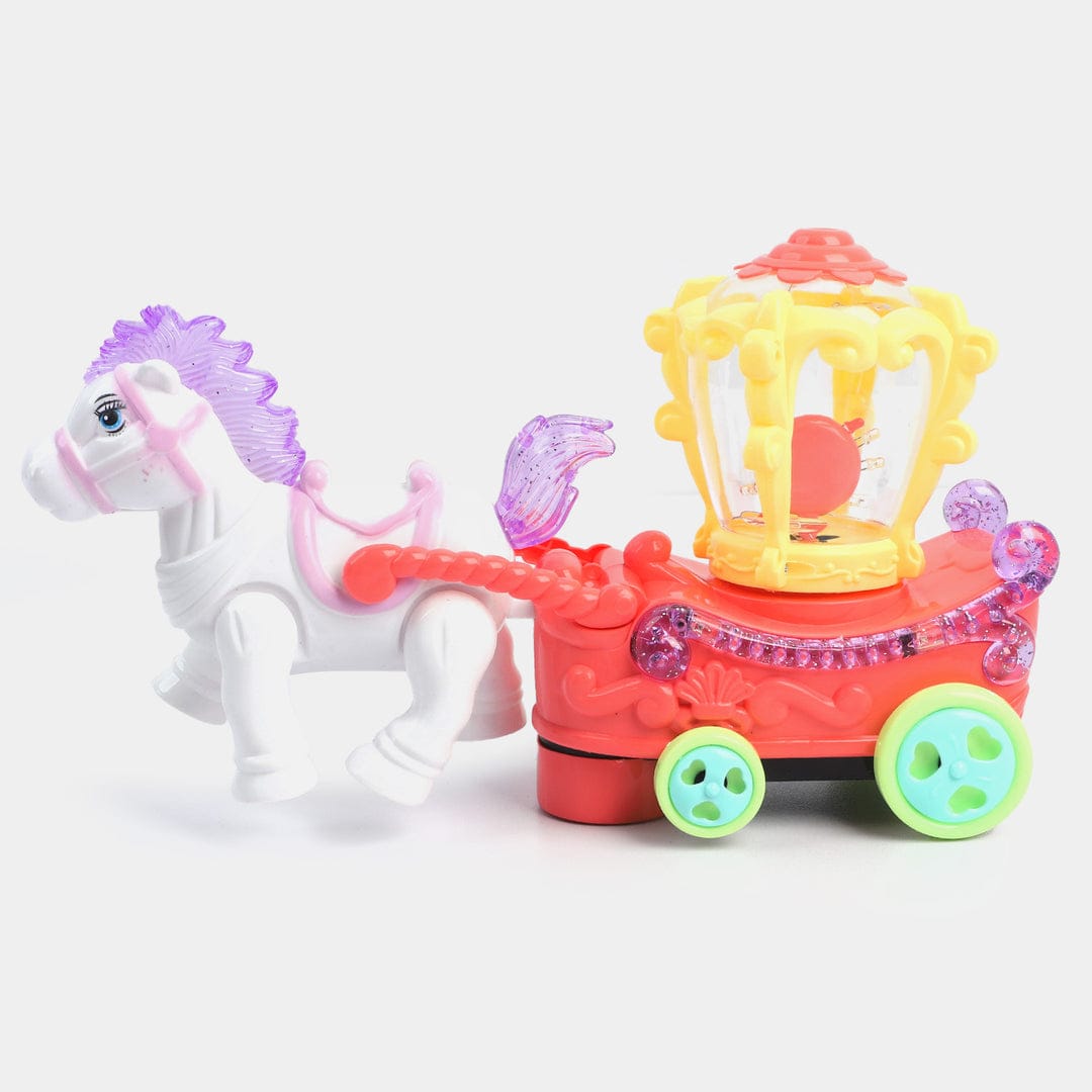 Musical Horse Carriage Toy with Lights – Cartoon Princess Style Moving Toy for Kids MZ Trend Hub