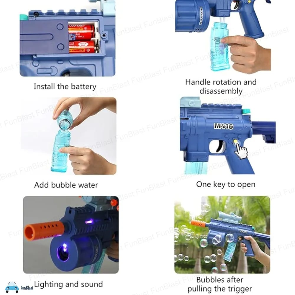 3-in-1 M416 Multifunction  Gun – Foam Dart, Bubble & Water Blaster (Battery Operated) MZ Trend Hub